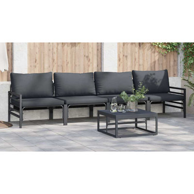  Garden Sofa Set 5 Pcs Anthracite Steel