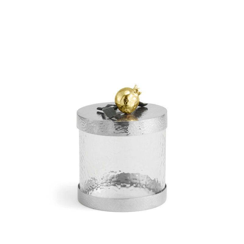 Butterfly Ginkgo Pomegranate Kitchen Canister, 5" H x 6.25" W x 6.25" D