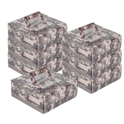 Restaurantware-Cater Tek 9 x 9 x 3.5 Inch Cake Boxes, 50 Take Out Containers - Display Window, Pop-Up Handles, Camouflage Paper Pastry Boxes, Grease Impermeable, Shipped Flat