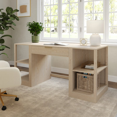 Martha Stewart Kayden Modular Single-Drawer Desk And Dual 2 Tier Shelves