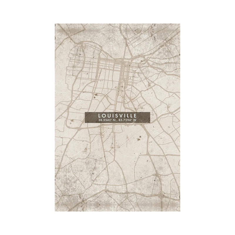 Louisville City Map Abstract Style by WallDecorAddict - Gallery-Wrapped Canvas Giclée on Canvas, Wrapped Canvas