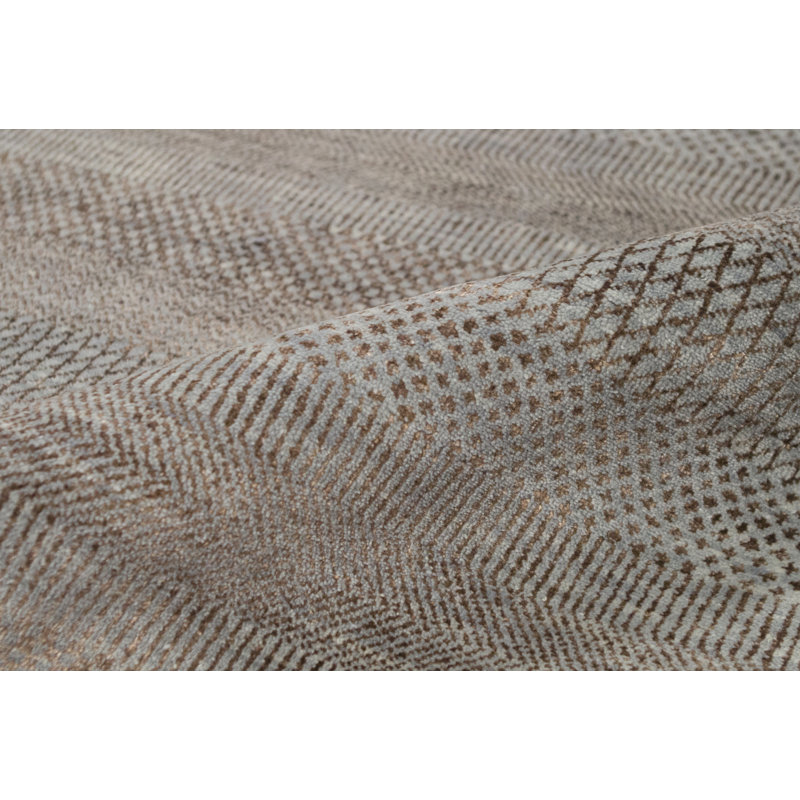 Hand-Knotted High-Quality Blue and Brown Area Rug