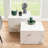 Faux Marble Nesting Coffee Tables - Set of 2 Modern Square Side Tables for Living Room, No Assembly Needed,Marble White-585419826