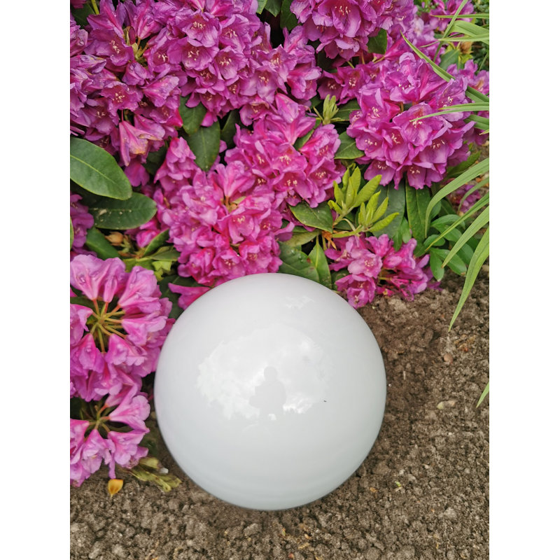 Chaley Stainless Steel Gazing Ball, White, 40cm H x 40cm W x 40cm D