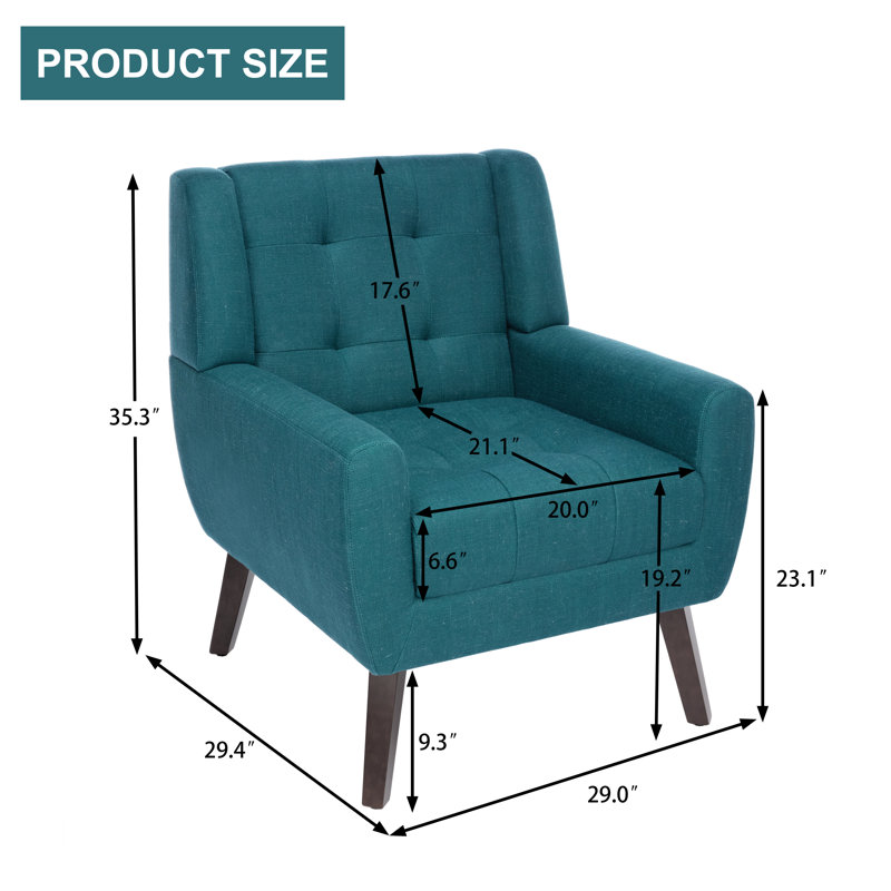 Fauteuil d'appoint Jaqueze, Polyester bleu clair