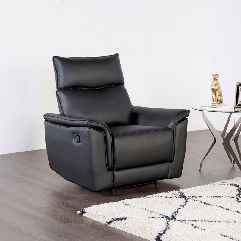 Finition noire avec fauteuil inclinable et accoudoirs rembourrés évasés