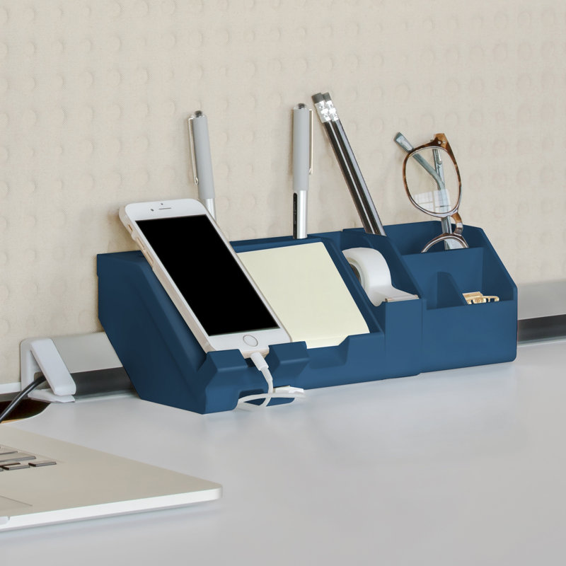 Ensemble d’organisateur de bureau connect Roseanne, Bleu