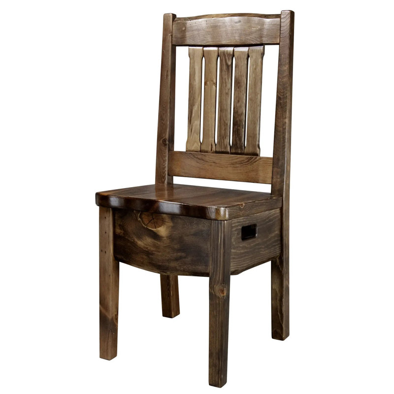 Chaise d'appoint de salle à manger Kishea, Bois brun moyen