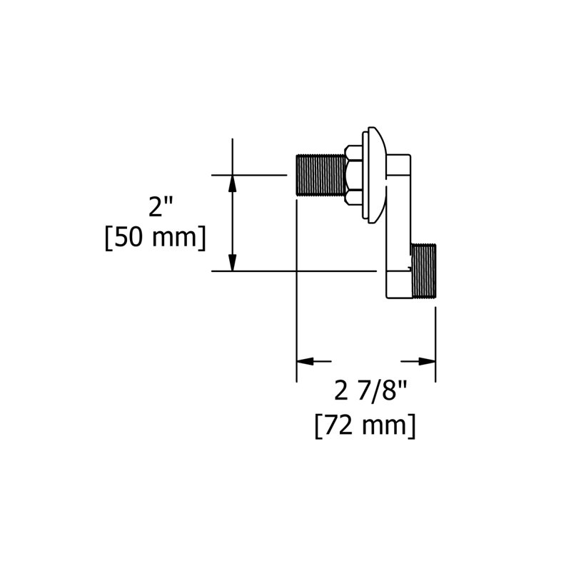 Paire de supports muraux 2 po, Chrome