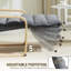 Curved Wooden Accent Chair, With Adjustable Footrest-244018913