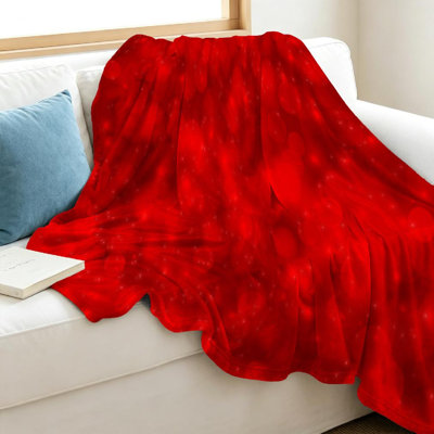 Red Ultra Soft Flannel Fleece Throw Blanket,Lights Single-Sided Print