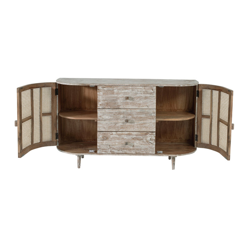 Console de télévision avec portes cannes