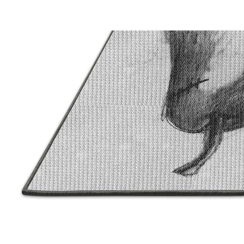 Tapis noir / blanc cassé Power Loom, Rectangle 8 pi x 12 pi