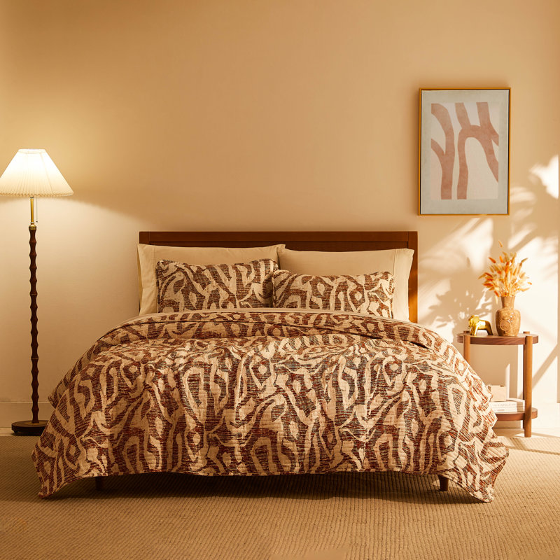 Ensemble de courtepointe légère surdimensionnée avec taies décoratives Khari par Southshore Fine Linens, Rouille
