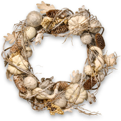 Kesly 20" Pumpkin and Pinecone Wreath