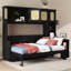 Lit escamotable avec bureau et armoires en rotin, lit escamotable peu encombrant-106810894