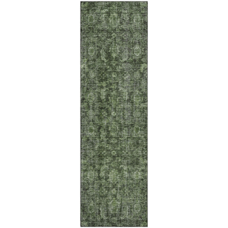 Premium Machine Washable Ducote AMF1145 Damask Rug, Runner 2'3" x 7'6"