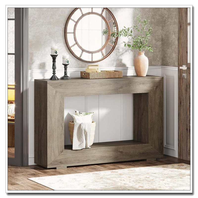 Console Farmhouse avec tablette ouverte, Gray