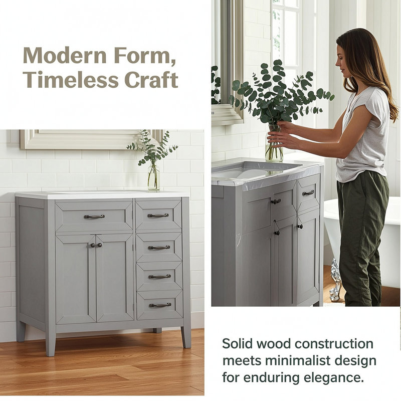 Meuble-lavabo 36 po sans lavabo, Gris