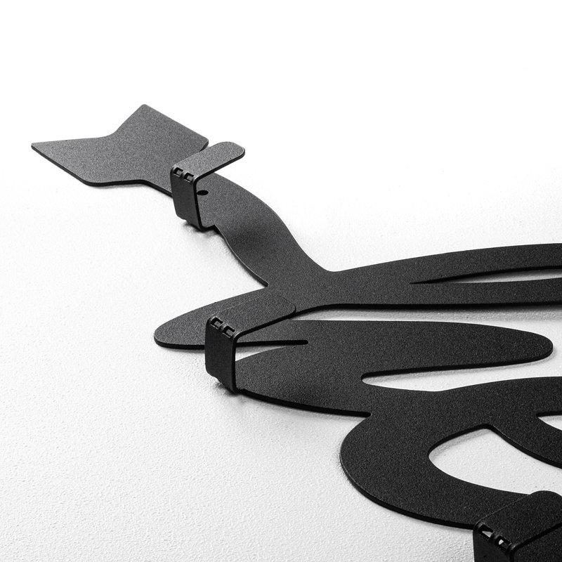 Durable Metal Wall Hook, Black, 26.8 x 8.7 x 0.8 inches | 100% Metal Construction, Weight Capacity: 0.95 lbs | Ideal for Organizing Coats, Bags, and Accessories | Easy to Install with Screws Included