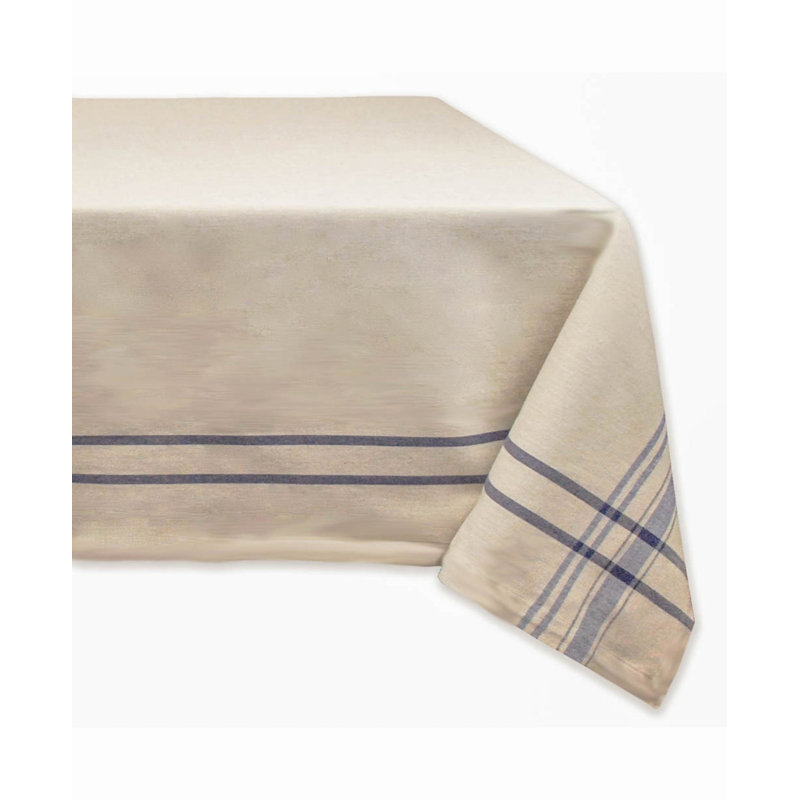 Shelton 100% Cotton Tablecloth, 84" L x 60" W, Nautical Blue