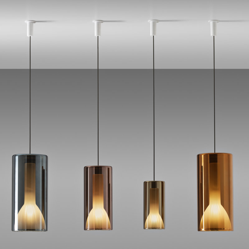 LIT 1 - Light Pendant, Black/Violet, 13.4" H x 6.3" W x 6.3" D