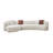 132" Modern Curved Sectional Sofa,  L-Shaped Couch with Left Chaise, Ivory White Bouclé -220865367