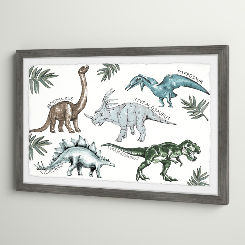 Jaheim, dinosaures anciens, reproduction encadrée, H 24 po x l 36 po x P 1,5 po