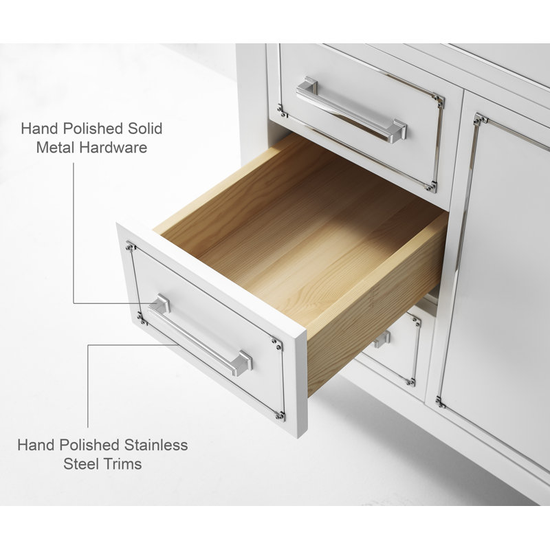 Aspen 48'' W Vanity, White, Chrome