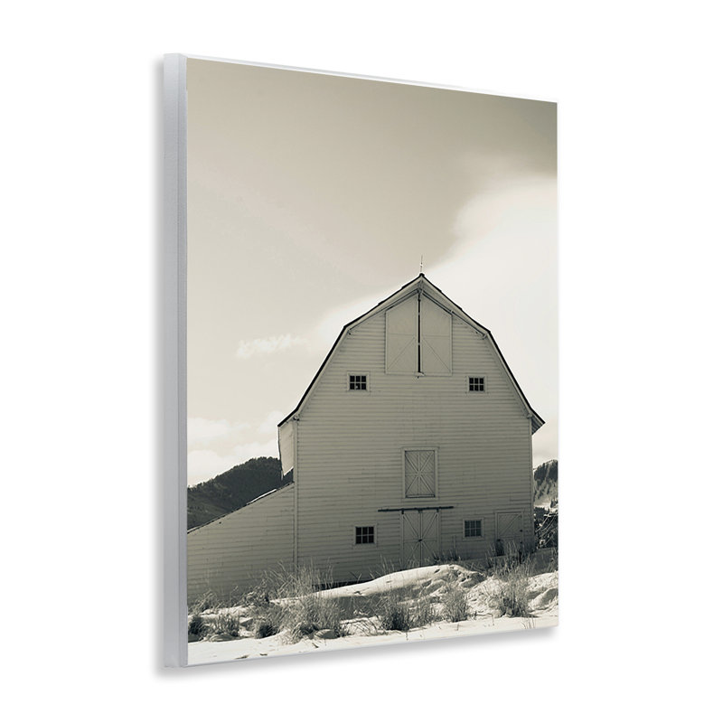 Art mural monochromatique de grange d'hiver par Ashley Singleton