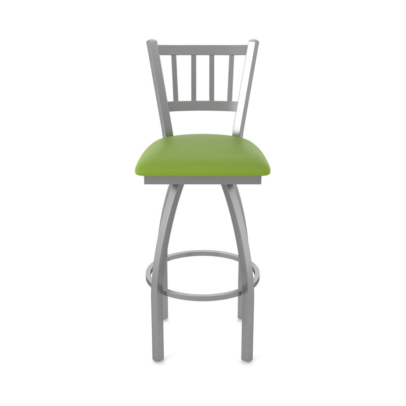 Tabouret pivotant 810 Contessa, Vinyle - vert kiwi Canter, Acier inoxydable, Tabouret de bar (siège d'une hauteur de 30 po)