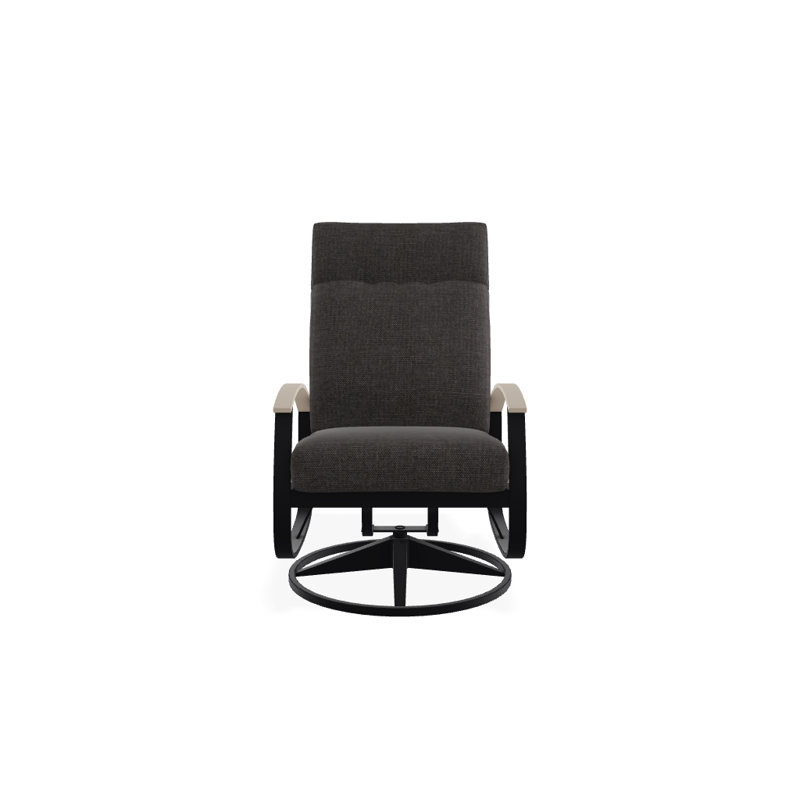 Chaise de patio pivotante avec coussins Askar, Noir texturé, Mélange anthracite, Désert P60