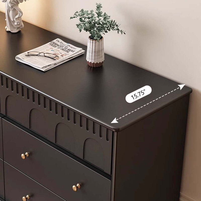 Armoire d'appoint en bois manufacturé noir massif, H 31,77 po x l 39,37 po x P 15,75 po