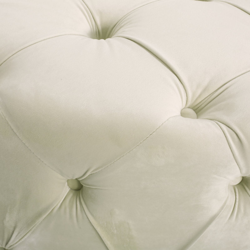 40 po Largeur et profondeur beige avec extérieur en velours, 17,47 po de hauteur, 39,97 po beige, grand, 27,05 lb