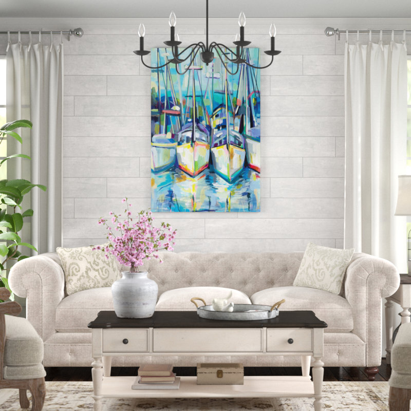 Morning Dock by Jeanette Vertentes - Wrapped Canvas Painting, 122cm H x 81cm W x 3.8cm D
