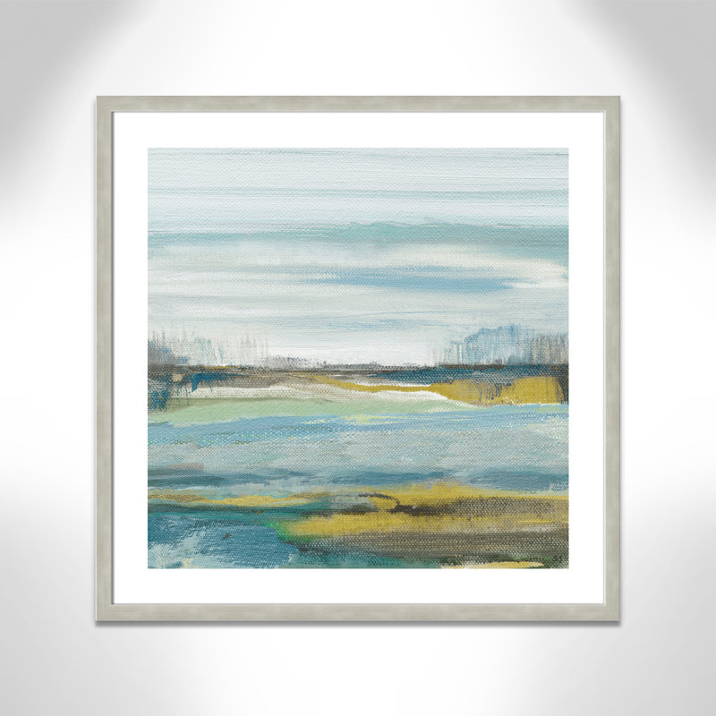 Lewbeach - Peinture encadrée, Argent chaleureux, H 32,5 po x l 32,5 po x P 1,13 po