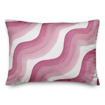 Coussin extérieur bleu et rose Waves