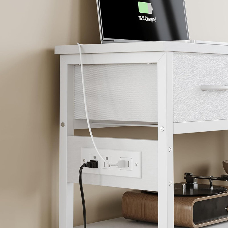 Entryway Table With Power Outlets, Console Table With 3 F...