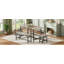 Ensemble de table de salle à manger extensible pour 4-8, grande table de cuisine extensible de 63 po avec 2 bancs et 2 tabourets, plateau en bois moderne et structure en métal, peu encombrant, facile à assembler-129700881-129700882-129700884