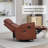 Genuine Leather Heat Massage Manual Recliner Chair With Rocker And Swivel For Living Room-1701698564