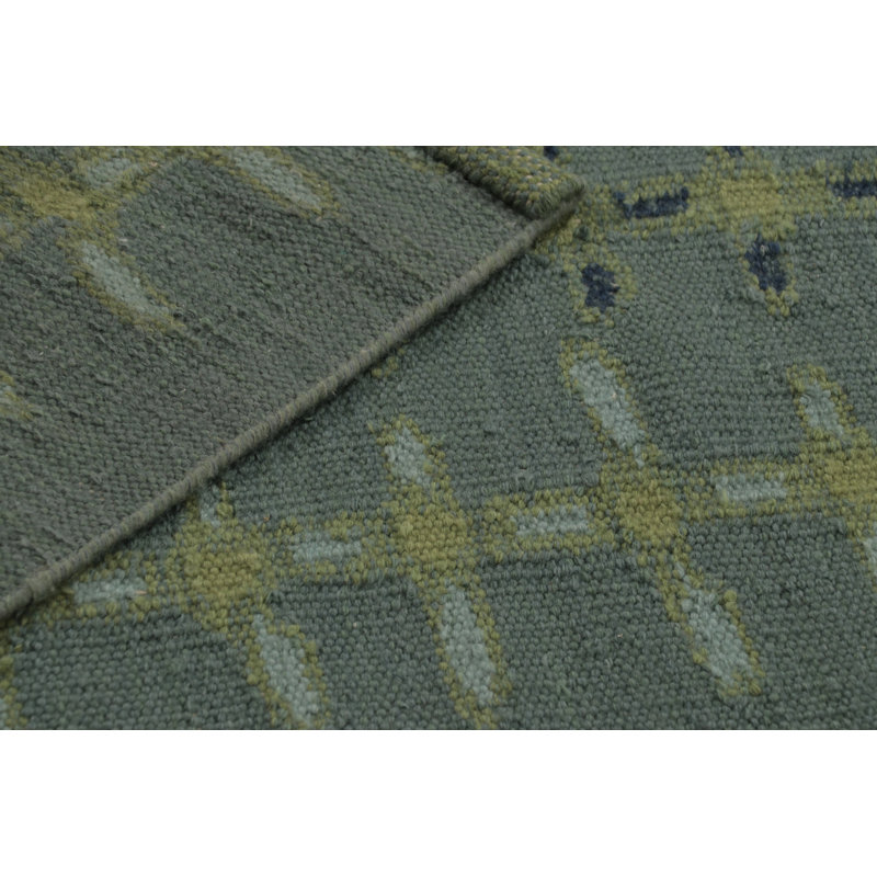 Wool Geometric Area Rug, Rectangle 5' x 7'