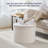 Large 20" Round Collapsible Storage Ottoman with Nailhead Trim for Living Room and Bedroom-802083095