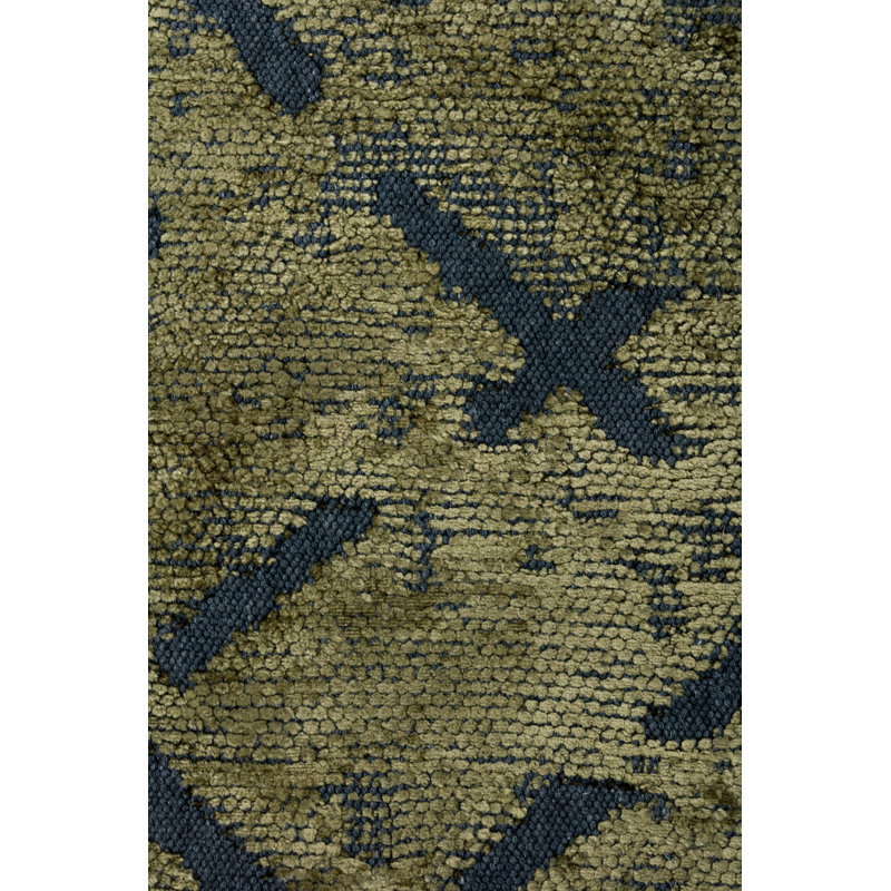 Rapture Green Abstract Luxury Area Rug, Rectangle 7'10" x 11'2", Forest Green