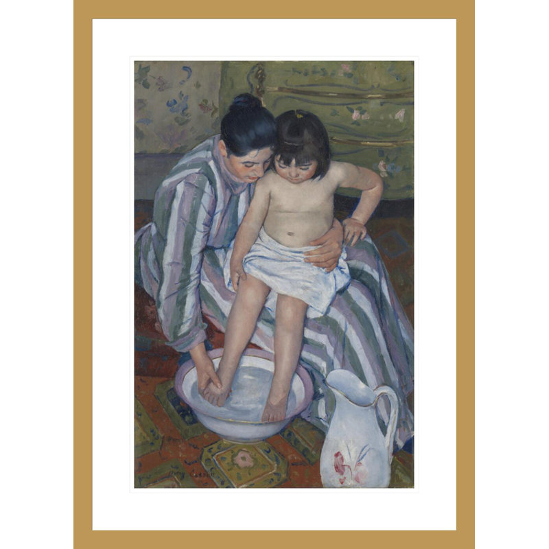 «The Child's Bath» par Mary Cassatt, impression giclée sur cadre, H 29,5 po x l 21,57 po