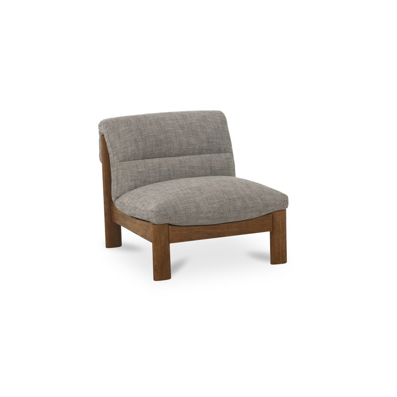 Pierce Accent Slipper Chair, Ash Mélange Basketweave