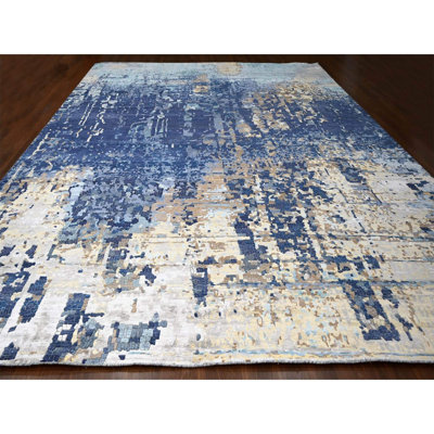 Nikt One-of-a-Kind 13'9" X 17'9" New Age Silk Area Rug Blue