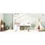 Lit simple mezzanine bas avec glissoire, échelle-124917617