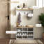 Ensemble de banc à chaussures 2 en 1, support à chaussures 9 paires avec portemanteau, entrée moderne, couloir, vestibule, rangement pour la chambre à coucher