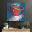Art mural en métal luxueux «Red Coffee Cup On Blue» par Ron Magnes, 24 po x 24 po-101657889