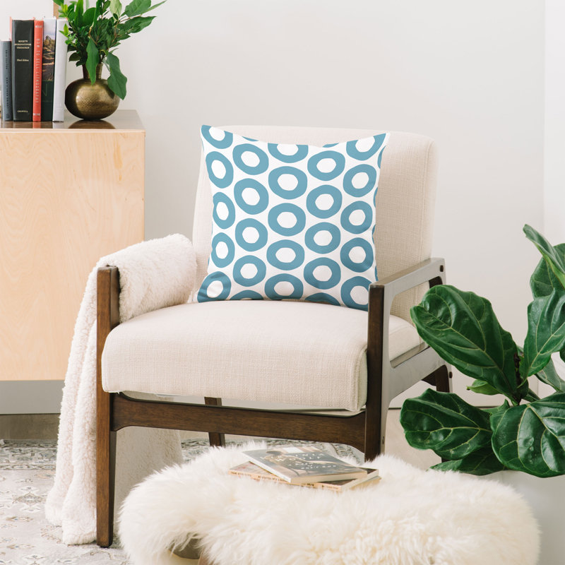 Sheila Wenzel-Ganny Minimalist Blue Grey Dots Throw Pillow, 16" x 16"